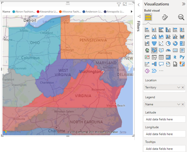 Microsoft Power BI Map Visualization